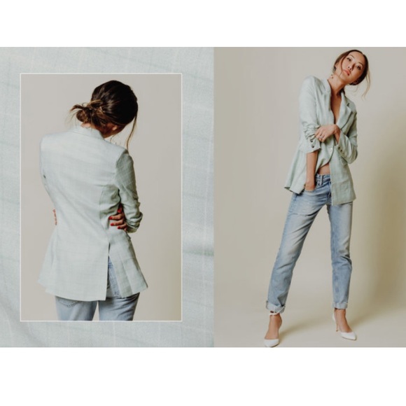 Mint plaid Chriselle x JOA blazer (size Med) - Picture 9 of 11